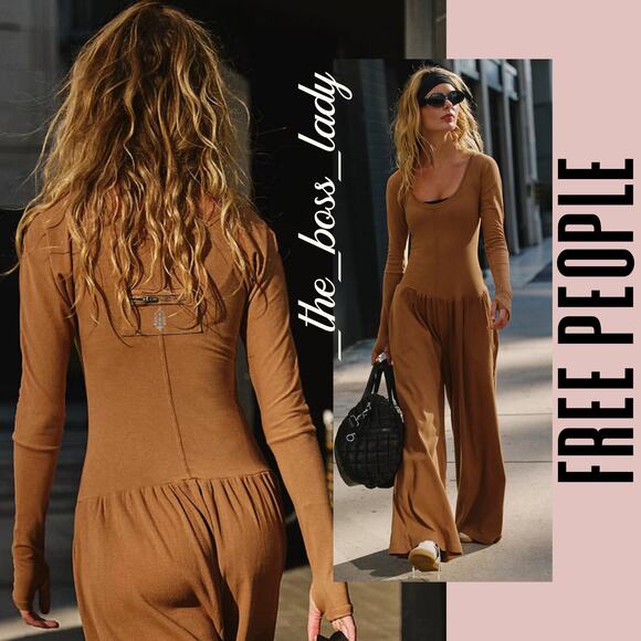 Free People wide leg jumpsuit one piece romper XS onesie Movement - Picture 2 of 11